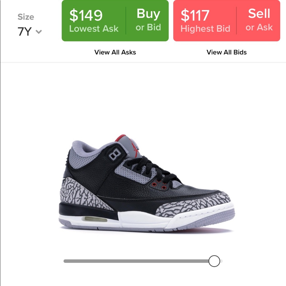 Air Jordan retro 3s size 7 boys.. size 8 WMNS